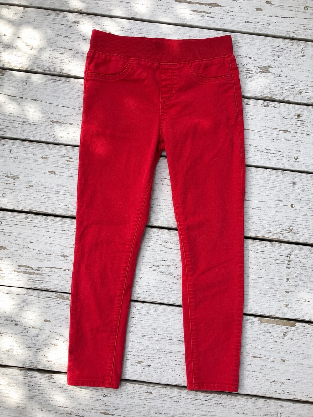 No Boundaries Red Pull On Jeggings Womens M 7-9 Skinny Stretch Pants Pockets